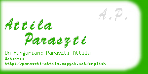 attila paraszti business card